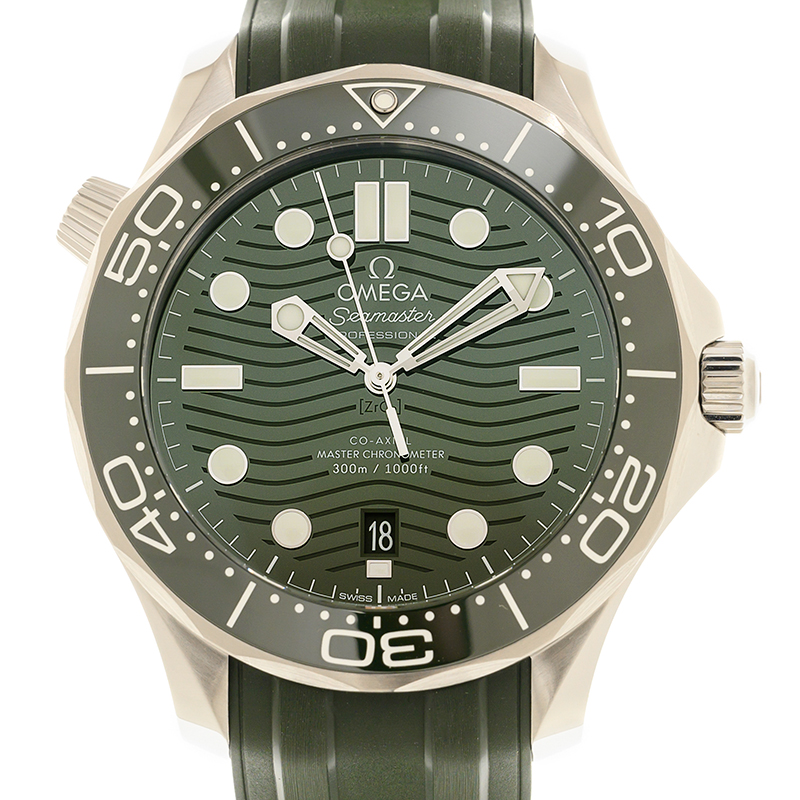 Omega Seamaster Diver 300M Master Co-Axial 42 Stainless Steel / Green / Rubber